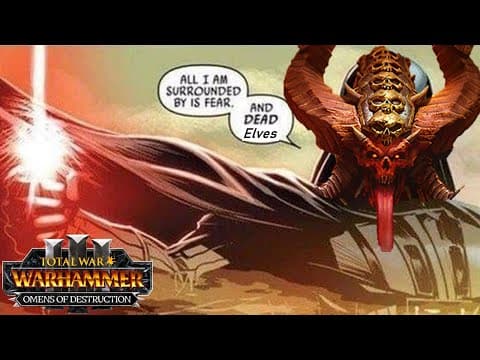 The One Daemon Army - Skulltaker Surrounded By Fear, And Dead Elves - Total War Warhammer 3