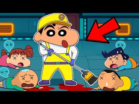 Janitor Shinchan Hiding Dead Bodies In Super Sus 😱 | Shinchan Playing Among Us | Funny Game 😂