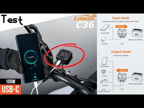 "test" Ce Boitier Au Guidon Recharge Ton Smartphone Et Ta Moto 🤩 "loboo C36"